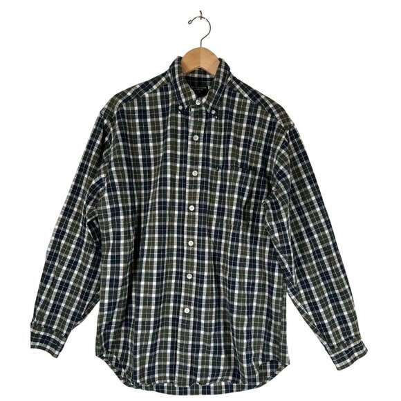 90s VTG Ralph Lauren Jeans Co Men Size M Plaid Flannel Shirt Button Down Collar - Picture 1 of 10